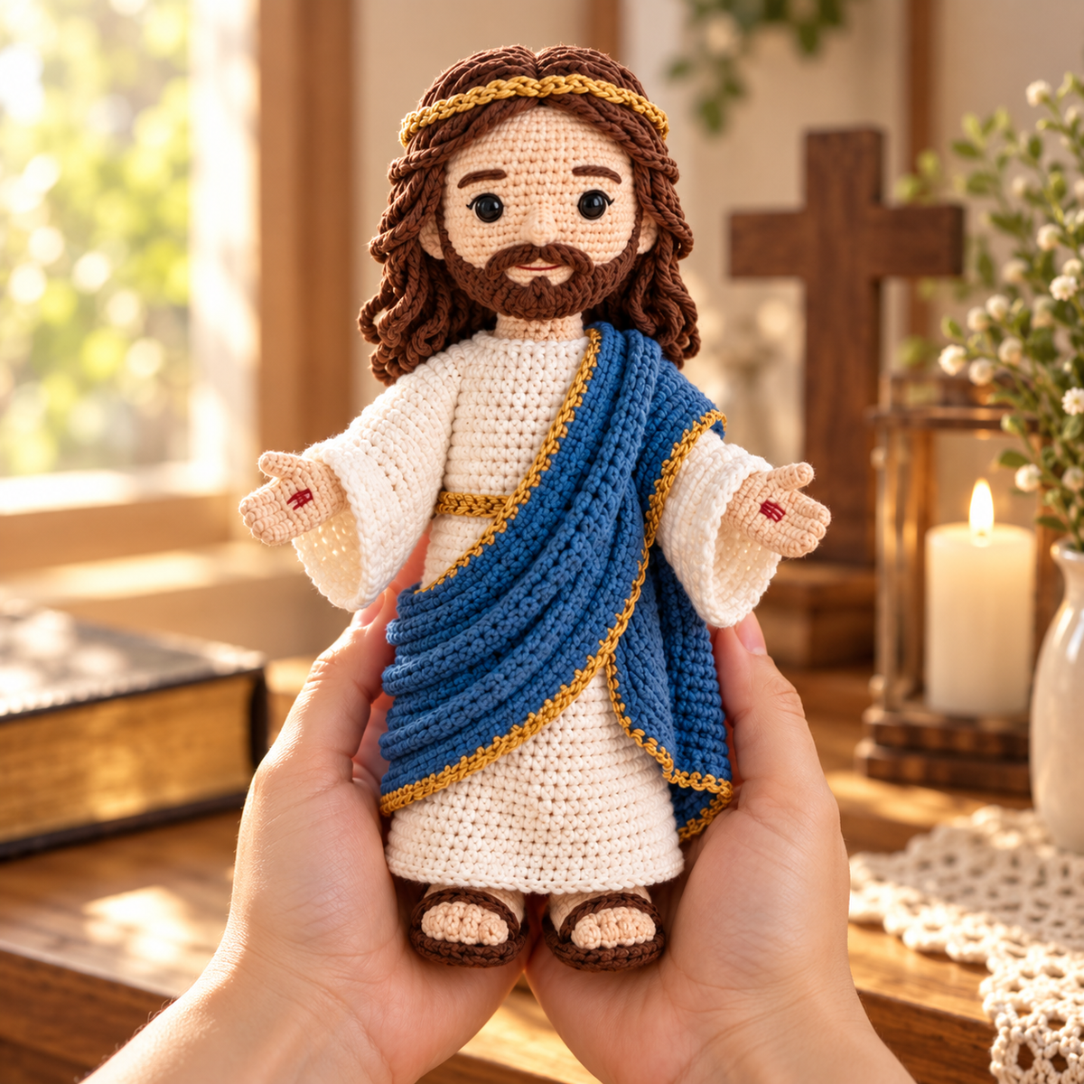 Crochet Jesus Figure – Handmade Christian Religious Christmas Gift