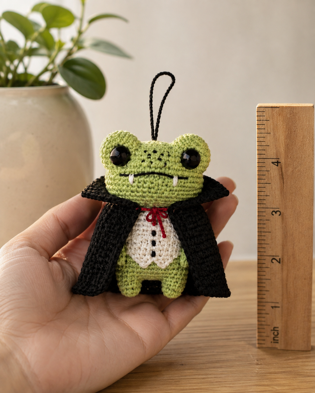 Crochet Halloween Frog Car Hanging | Handmade Halloween Car Charm
