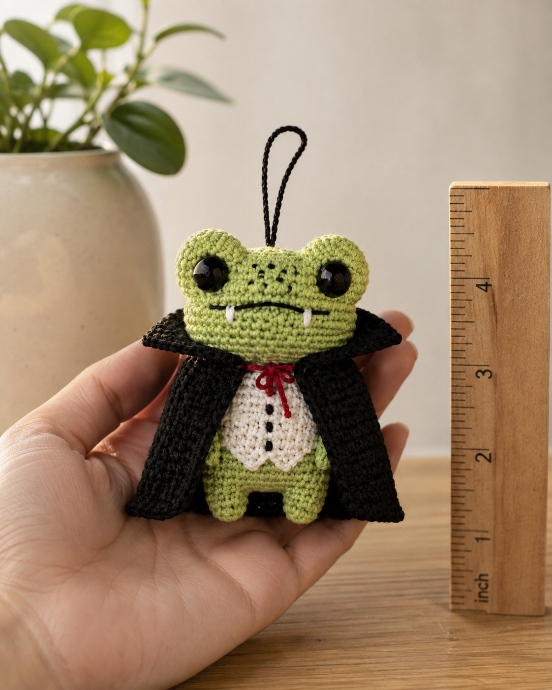 Crochet Halloween Frog Car Hanging | Handmade Halloween Car Charm