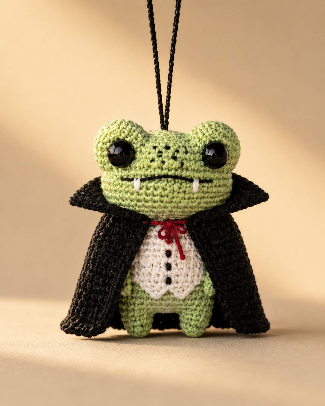 Crochet Halloween Frog Car Hanging | Handmade Halloween Car Charm