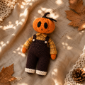 Crochet Pumpkin Doll – Handmade Autumn Character with Cozy Halloween Details