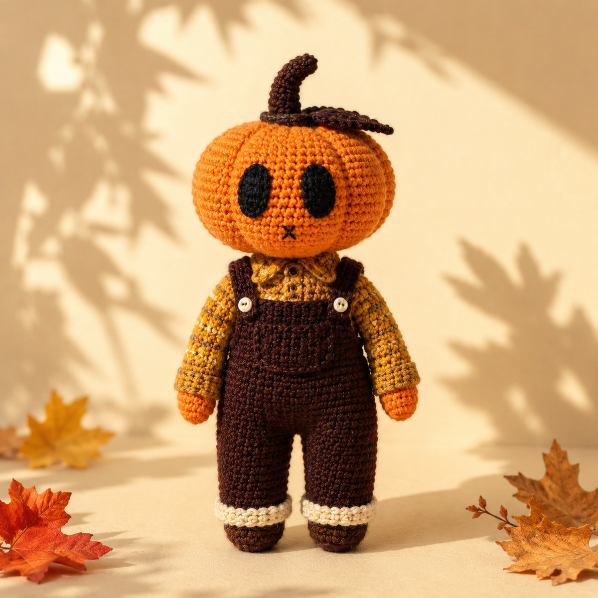 Crochet Pumpkin Doll – Handmade Autumn Character with Cozy Halloween Details