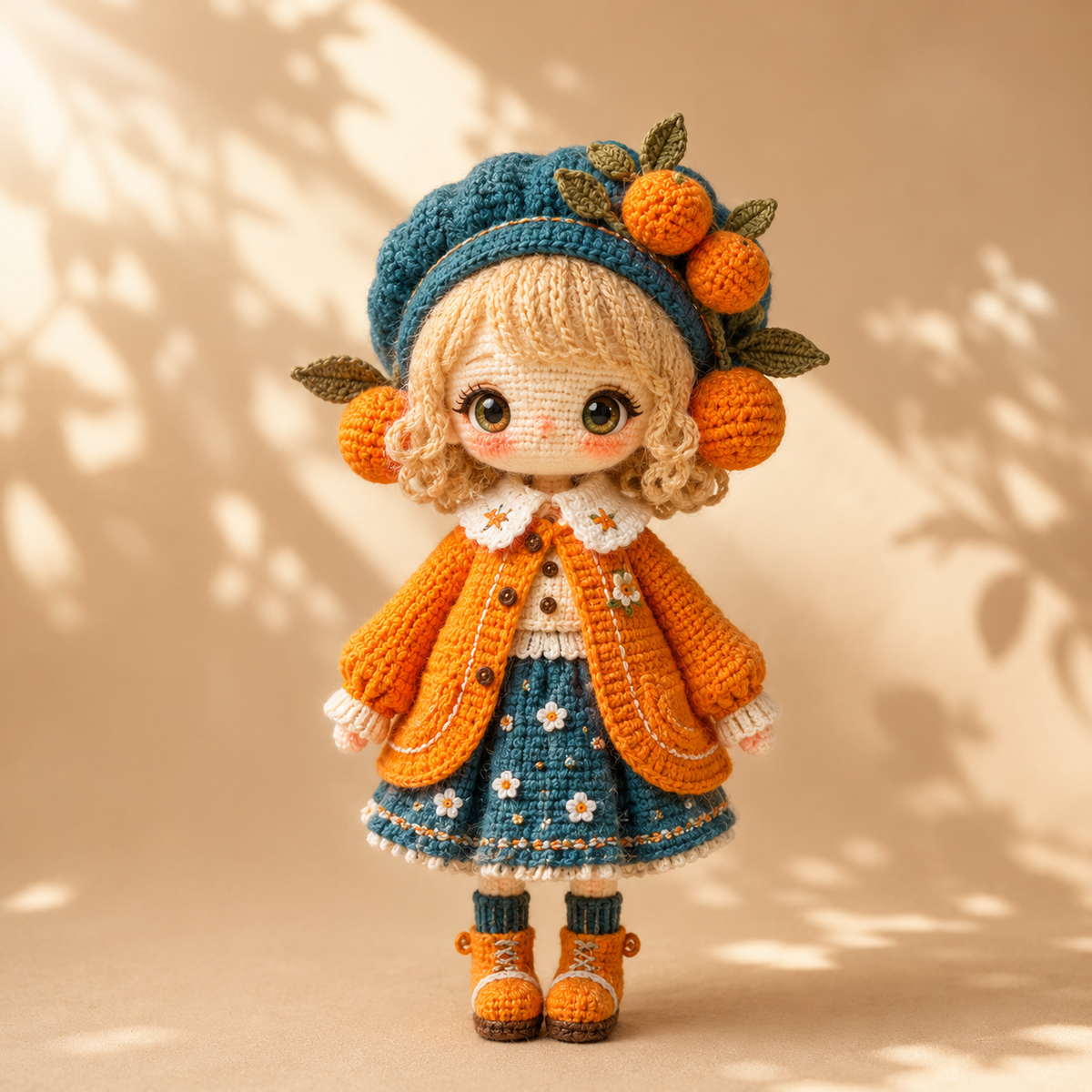 Handmade Crochet Autumn Gift Doll – Cozy Autumn Girl with Detailed Fall Outfit
