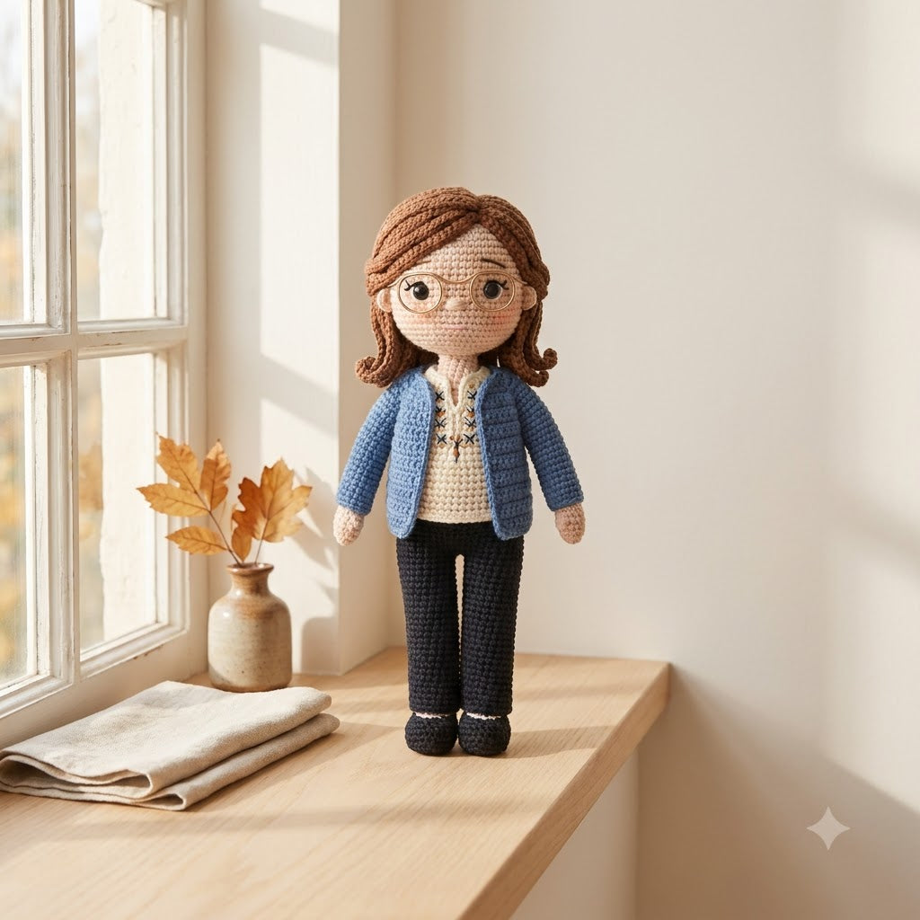 Custom Crochet Teacher Doll Gift From Photo – Personalized Teacher Appreciation Gift