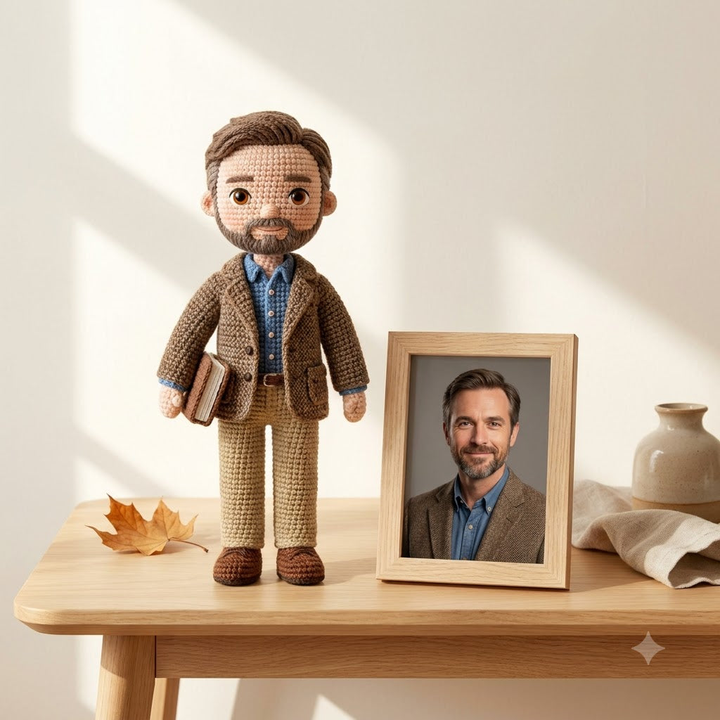 Custom Crochet Teacher Doll Gift From Photo – Personalized Teacher Appreciation Gift