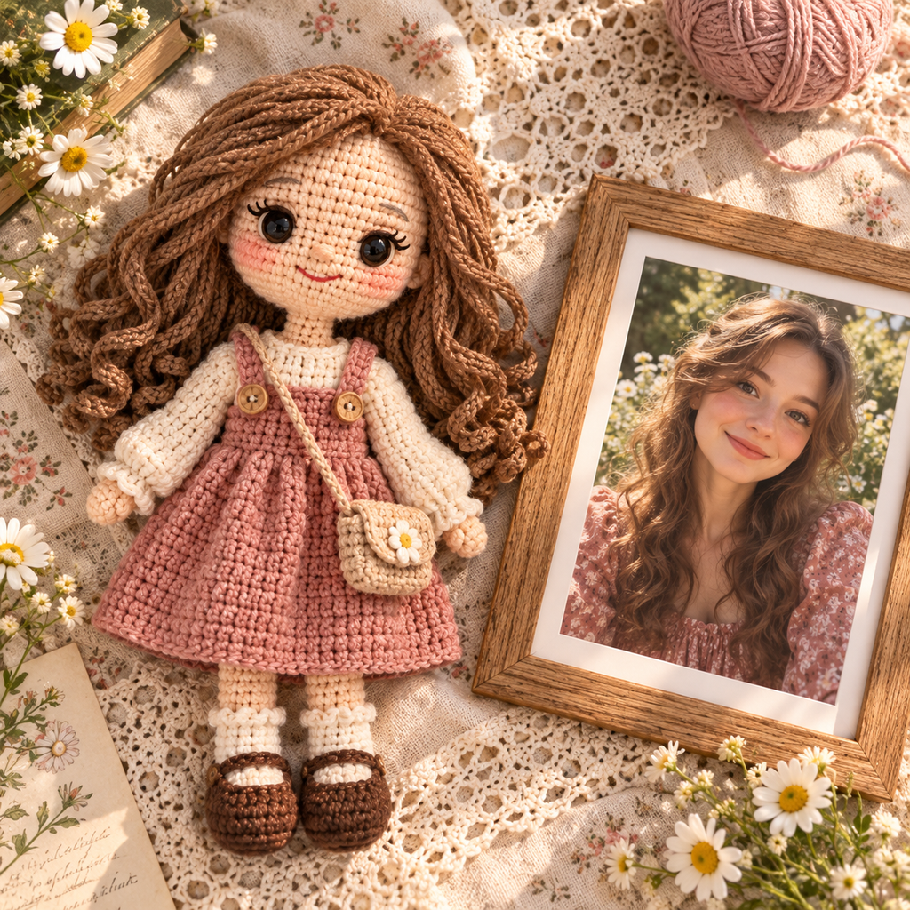 Personalized Crochet Doll From Photo, Custom Handmade Keepsake Gift