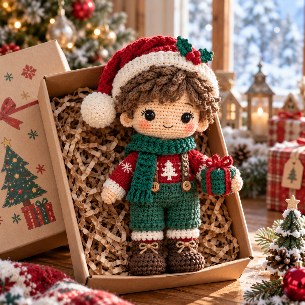 Custom Christmas Crochet Doll From Photo | Personalized Handmade Christmas Gift