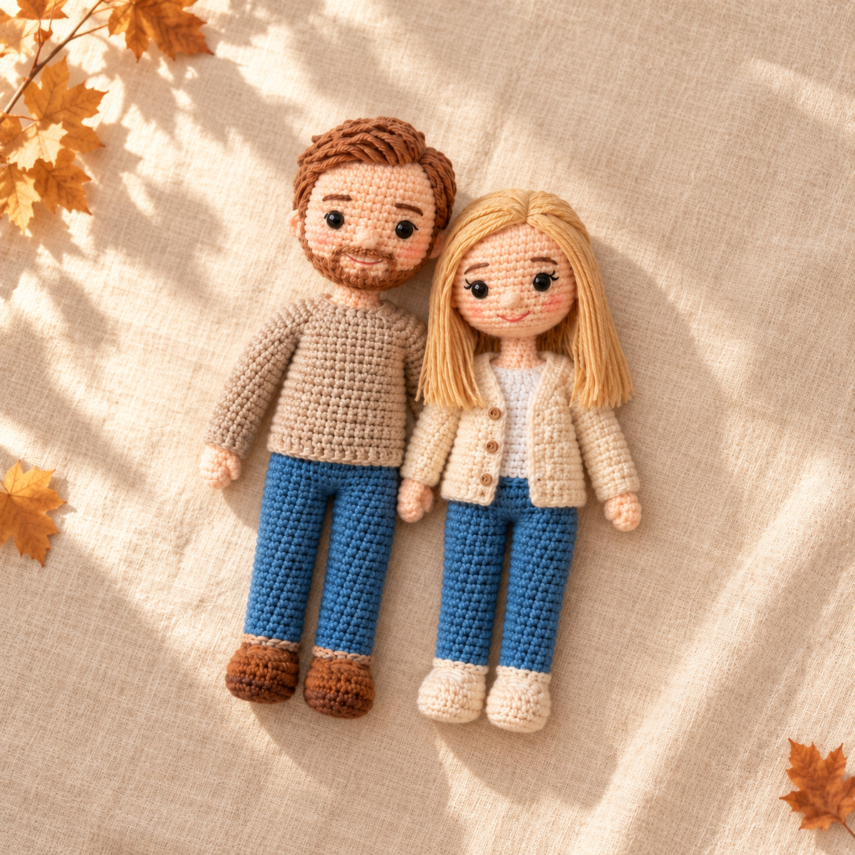 Custom Crochet Couple Doll From Photo – Personalized Couple Gift