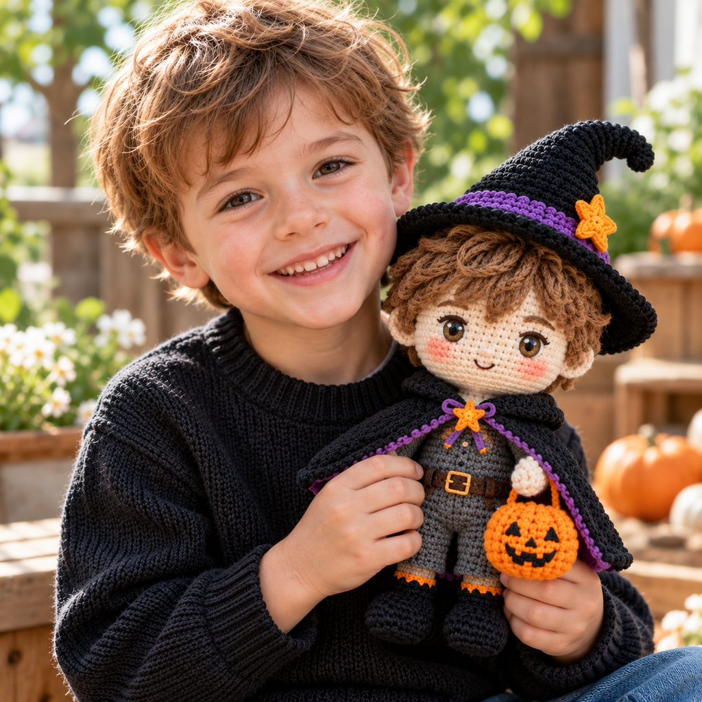 Custom Halloween Crochet Doll From Photo | Personalized Trick or Treat Gift