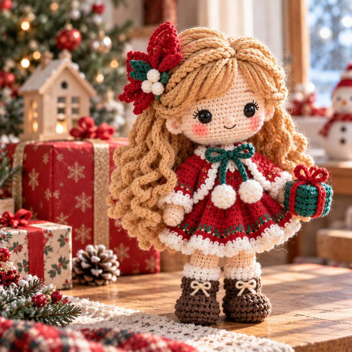 Custom Christmas Crochet Doll From Photo | Personalized Handmade Christmas Gift