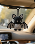 Handmade Crochet Bat Car Charm, Halloween Hanging Decor Gift For Bat Lovers