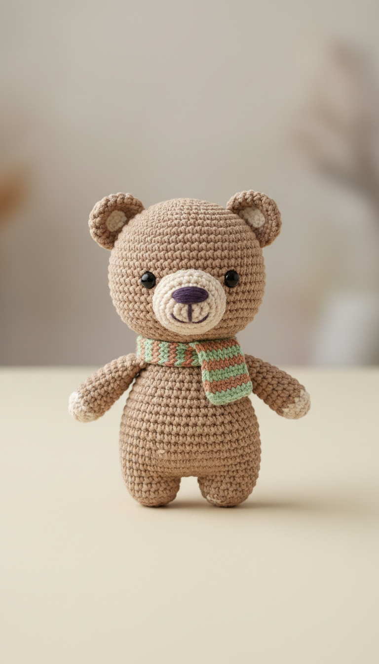 Benny the Bear with Honey Scarf