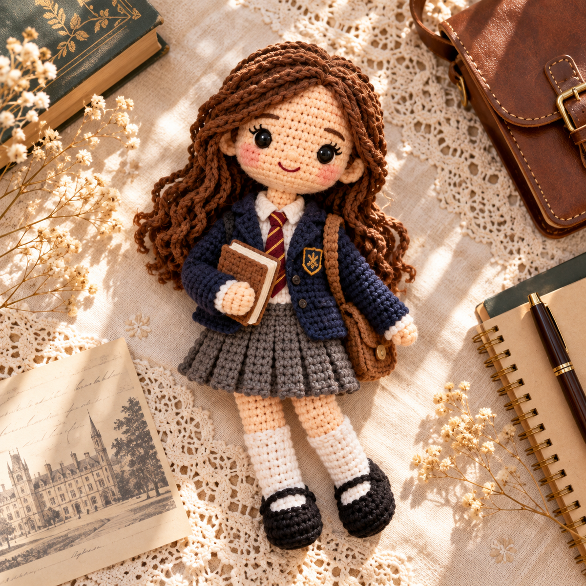 Personalized School Uniform Crochet Doll From Photo | Custom Student Gift Keepsake